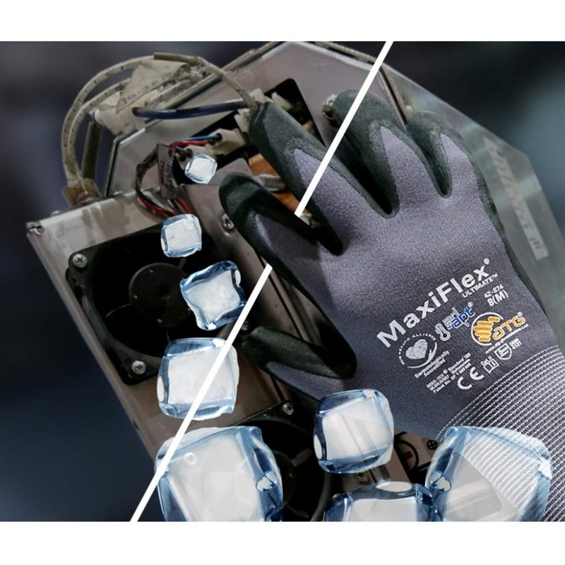 MaxiFlex ATG 34-874/XXL Ultimate - Nylon, Micro-Foam Nitrile Grip Gloves - Black/Gray - XX-Large - 3 Pair Per Pack - Image 3